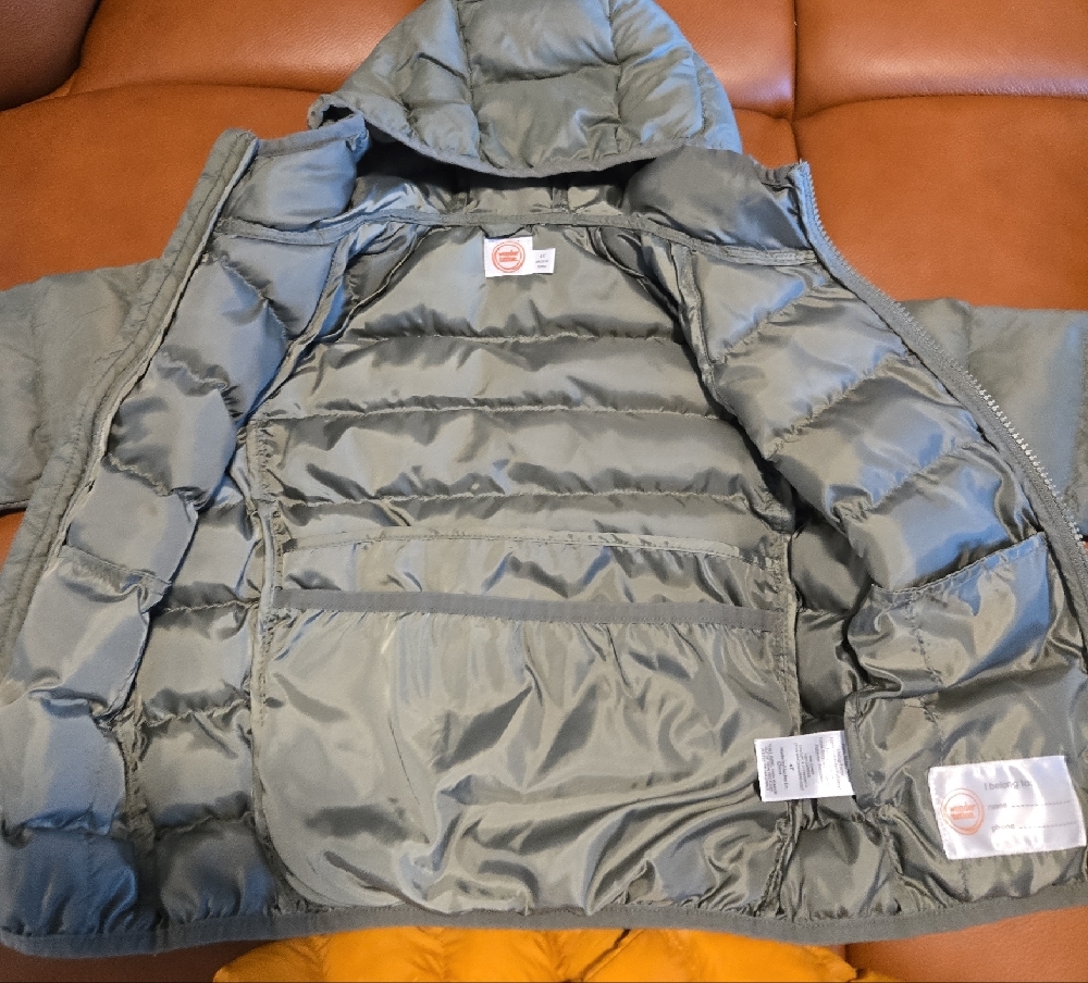 2 Size 4T Wonder Nation Puffer Jackets - Moss Green And Goldenrod - Picture 5 of 10